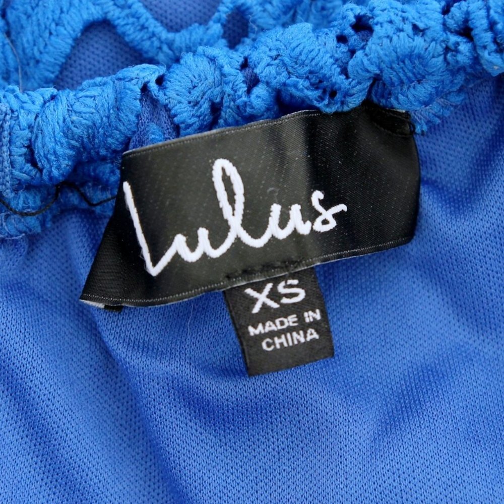 Lulu's Genevieve Royal Blue Off the Shoulder Lace Mini Dress - Picture 12 of 13